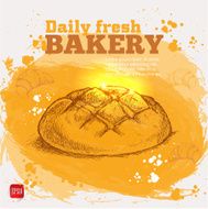 Daily fresh bakey Hand drawn Vector sketch of bread