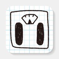 Weighting machine doodle drawing