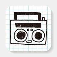 radio player doodle drawing