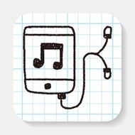 music player doodle drawing