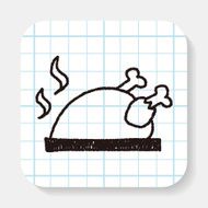 Roast chicken doodle drawing