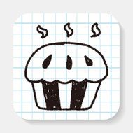 cupcake doodle drawing N2