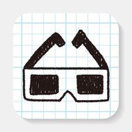 3D glassess doodle drawing