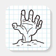 zombie hand doodle N2