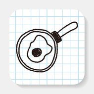 Omelette pan doodle drawing
