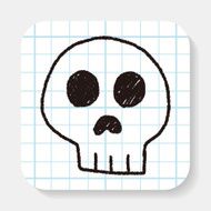 skull doodle drawing