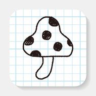 mushroom doodle drawing