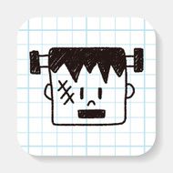 halloween monster doodle drawing