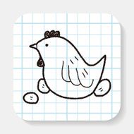 Easter egg and chicken doodle