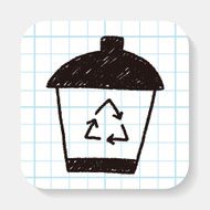 recycle trash can doodle drawing