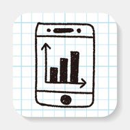 bussiness chart in cell phone doodle drawing N3