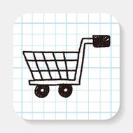 shopping cart doodle drawing N4
