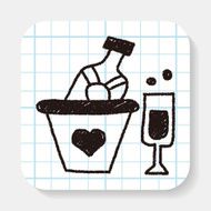 Champagne doodle drawing
