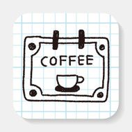coffee shop sign doodle drawing