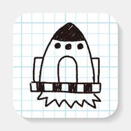 spaceship doodle drawing