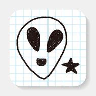 alien doodle drawing