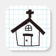 chruch doodle drawing
