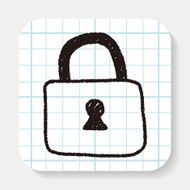 lock doodle drawing N3