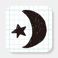 moon and star doodle drawing N2