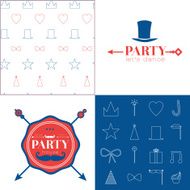 Seamless vector pattern with party elements N2