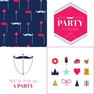 Seamless vector pattern with party elements N3