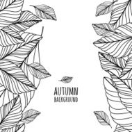 Vector hand drawn doodle leaves seamless pattern Autumn background