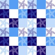 STARFISH ZENTANGLE PATTERN BLUE AND WHITE 2
