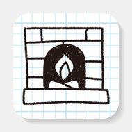 Fireplace doodle drawing