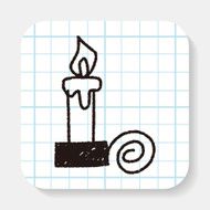 Christmas candle doodle drawing