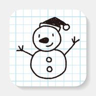 snowman doodle drawing
