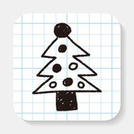 Christmas tree doodle drawing N3