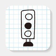 Traffic lights doodle drawing