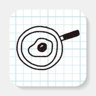 Omelette pan doodle drawing N2