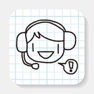 Customer service doodle drawing