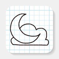 moon and cloud doodle drawing N2