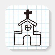 church doodle drawing