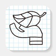 doodle hand and leaf