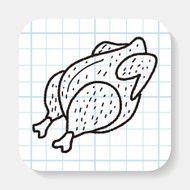 Roast chicken doodle drawing N2