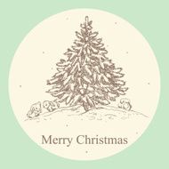 Vintage Christmas card design N2