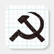 sickle hammer doodle