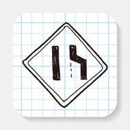 road narrow merge doodle