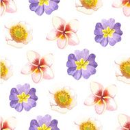 Vector illustration with seamless flower background