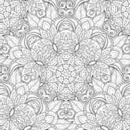 Vector Seamless Monochrome Ornate Pattern N18