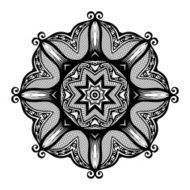 Vector Beautiful Deco Black Mandala N34