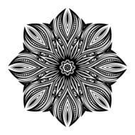 Vector Beautiful Deco Black Mandala N43