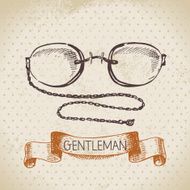 Sketch gentlemen accessory Hand drawn men illustration N8