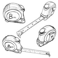 Tape Measure hand drawing vector