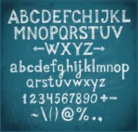 Doodle sketch font on blackboard background
