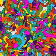 doodle funny seamless pattern