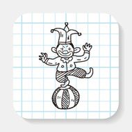clown doodle drawing N9